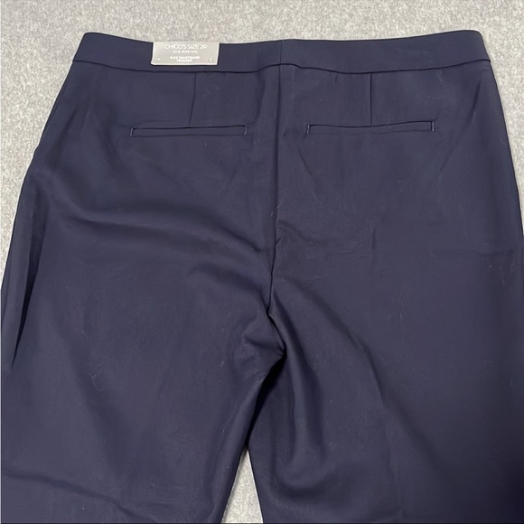Chicos Flex Waistband Trouser Pants Size 12 Navy Blue Office Career - Picture 5 of 10